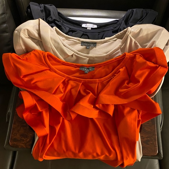 Black Layered Stretch Ruffle Blouse‼️🔥❤️🔥 - Picture 6 of 7